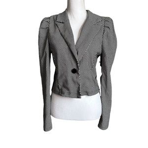 Haute Monde Black White Button Down Blazer Size Large